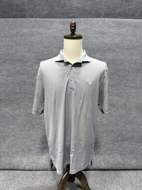 Turtleson Polo Shirt Mens Large Blue White Striped Performance Golf Casual